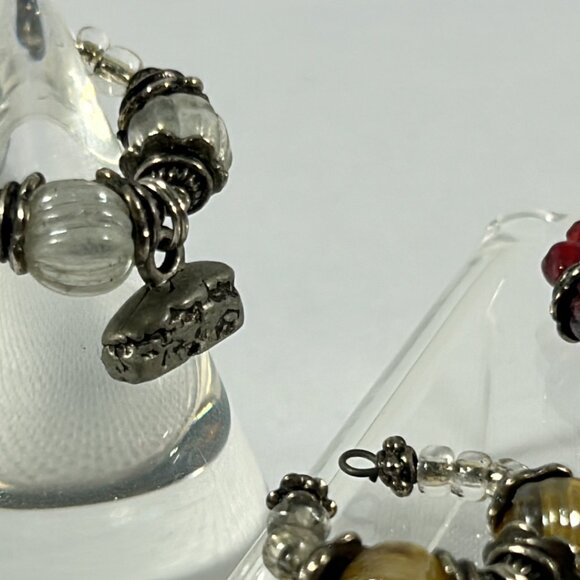 Lot 5 Multicolored Beaded Wine Charms Silver Tone Cheese Wedge Grapes Bottle - Picture 3 of 12